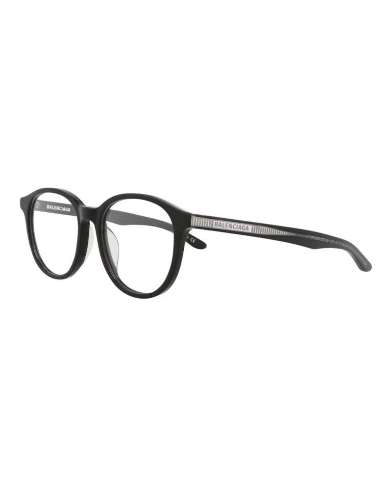 Balenciaga Round-Frame Acetate Optical Frames Black Black Transparent (BB0042OA-30006652-001)