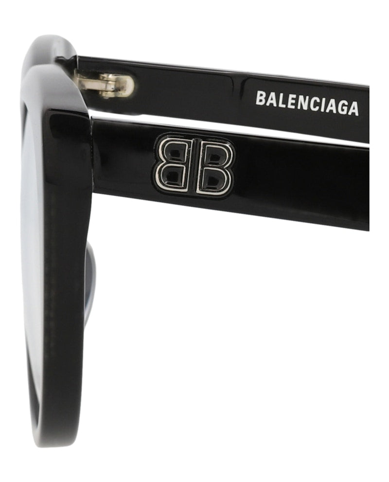 Balenciaga Round-Frame Acetate Optical Frames Black Black Transparent (BB0131O-30010040-001)
