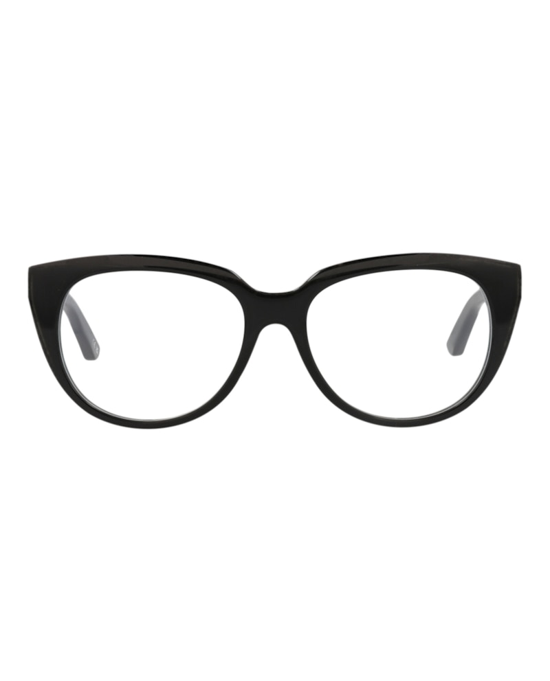 Balenciaga Round-Frame Acetate Optical Frames Black Black Transparent (BB0131O-30010040-001)