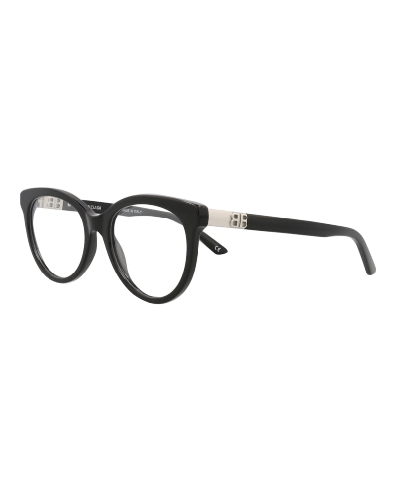 Balenciaga Round-Frame Acetate Optical Frames Black Black Transparent (BB0185O-30011863-001)