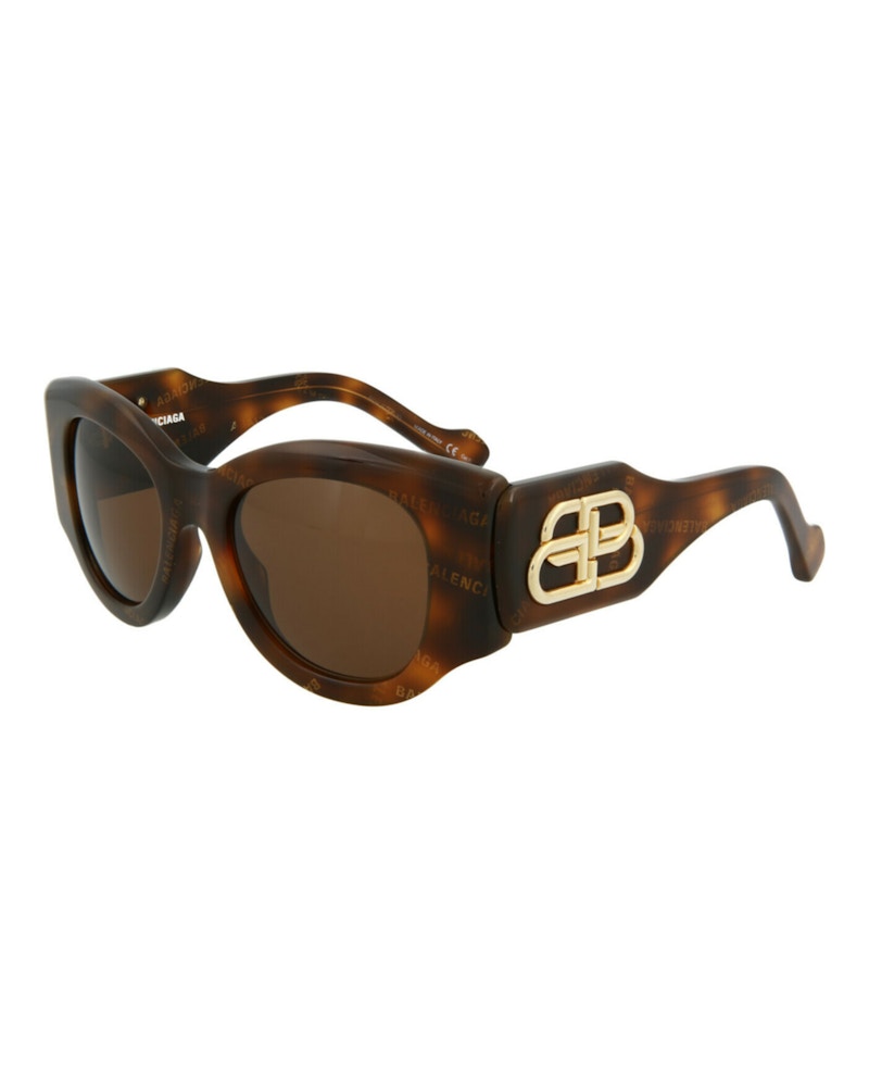 Balenciaga Round-Frame Acetate Sunglasses Havana/Havana/Brown (BB0070S-30008288-007)