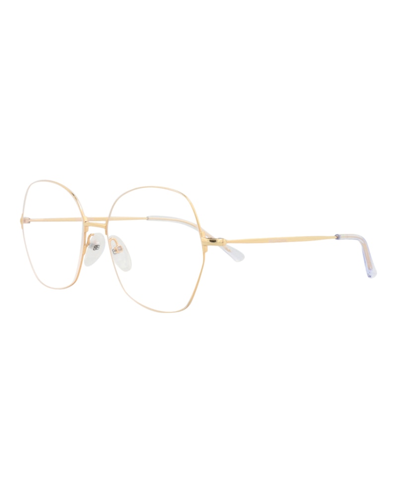 Balenciaga Round-Frame Metal Optical Frames Gold Gold Transparent (BB0014O-30006641-003)