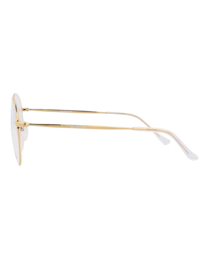 Balenciaga Round-Frame Metal Optical Frames Gold Gold Transparent (BB0035O-30006640-003)