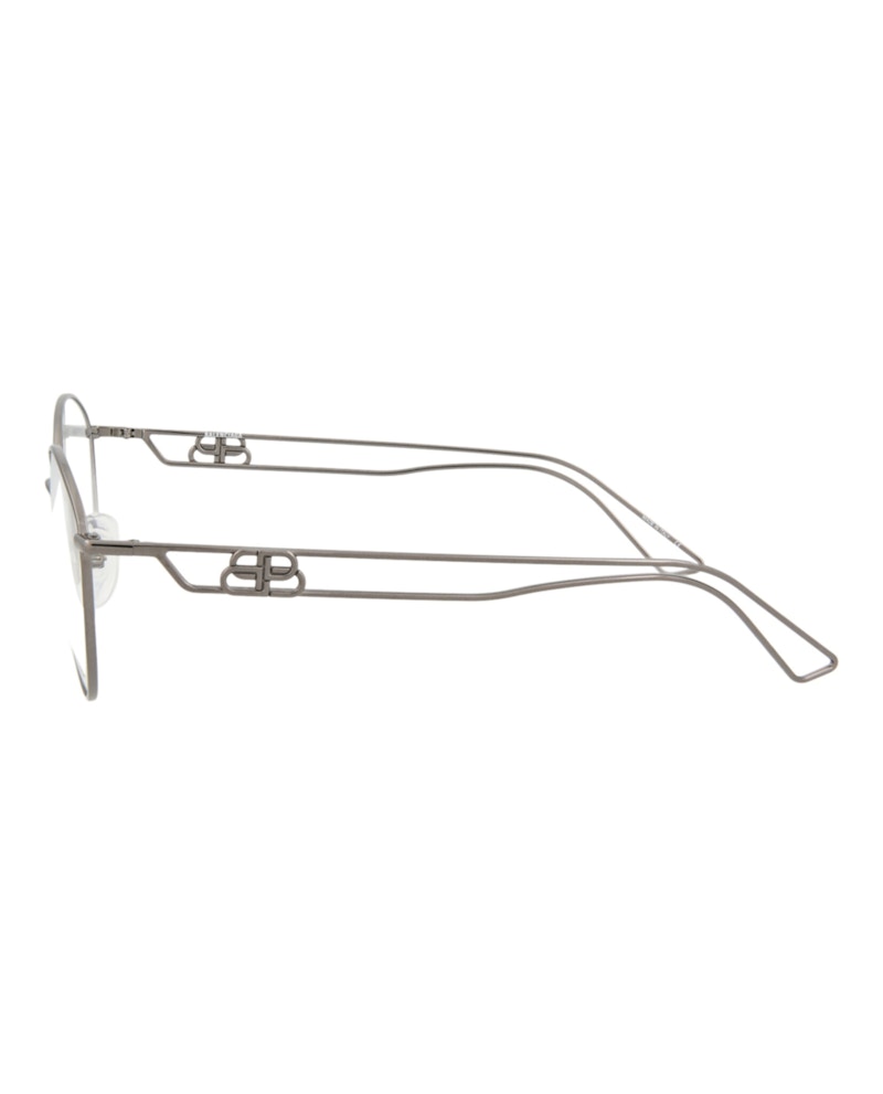 Balenciaga Round-Frame Metal Optical Frames Ruthenium Ruthenium Transparent (BB0066O-30008233-003)