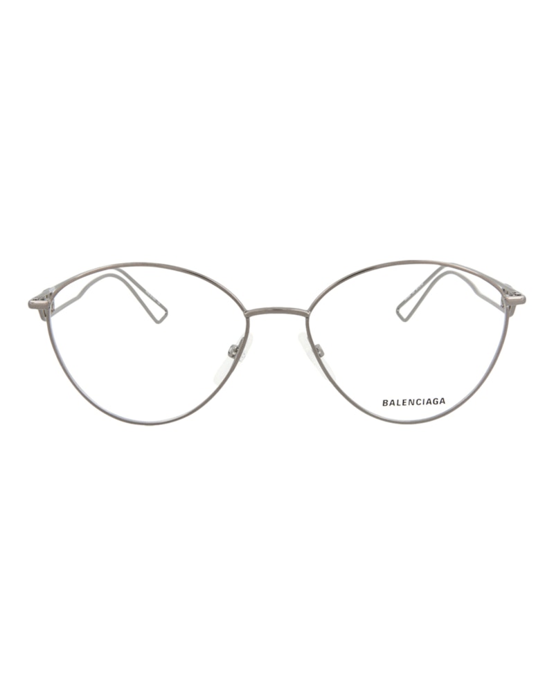 Balenciaga Round-Frame Metal Optical Frames Ruthenium Ruthenium Transparent (BB0066O-30008233-003)