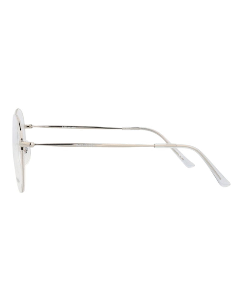 Balenciaga Round-Frame Metal Optical Frames Silver Silver Transparent (BB0035O-30006640-002)