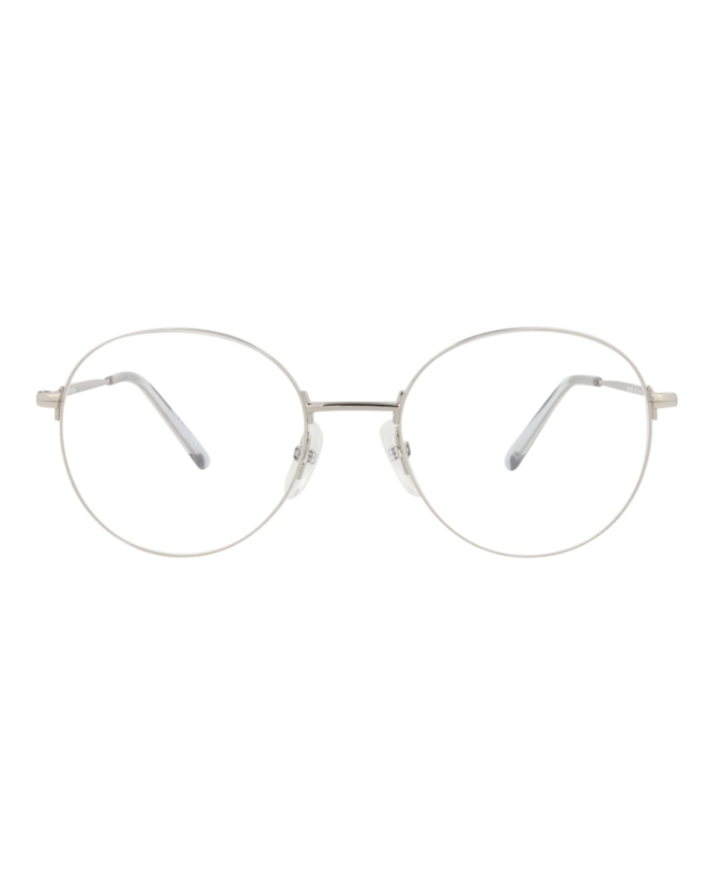Balenciaga Round-Frame Metal Optical Frames Silver Silver Transparent (BB0035O-30006640-002)