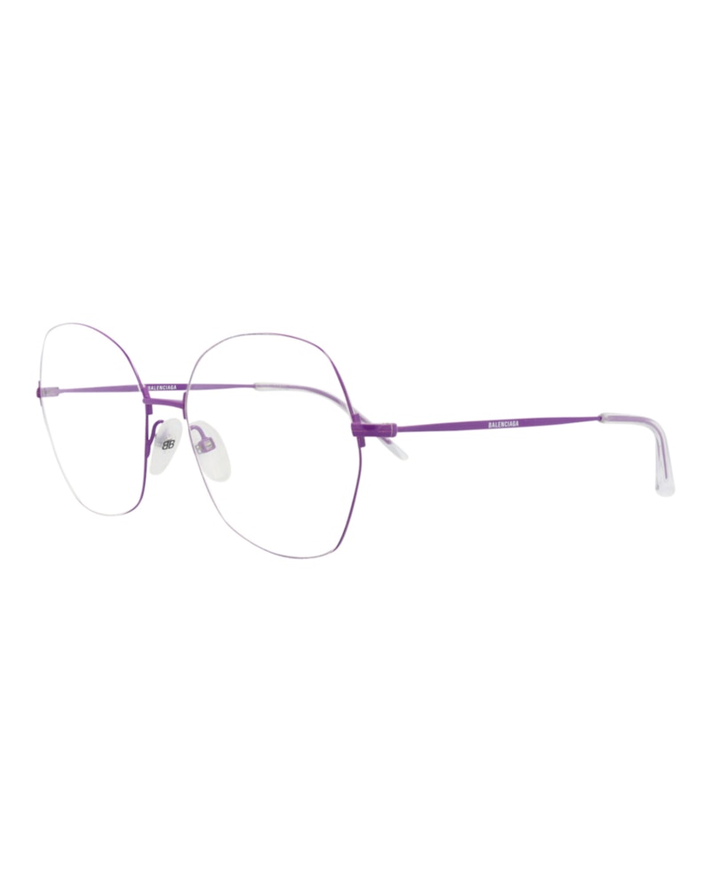 Balenciaga Round-Frame Metal Optical Frames Violet Violet Transparent (BB0014O-30006641-004)