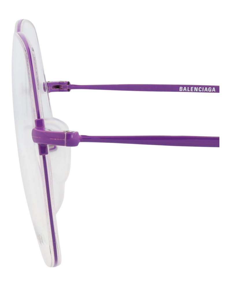 Balenciaga Round-Frame Metal Optical Frames Violet Violet Transparent (BB0014O-30006641-004)