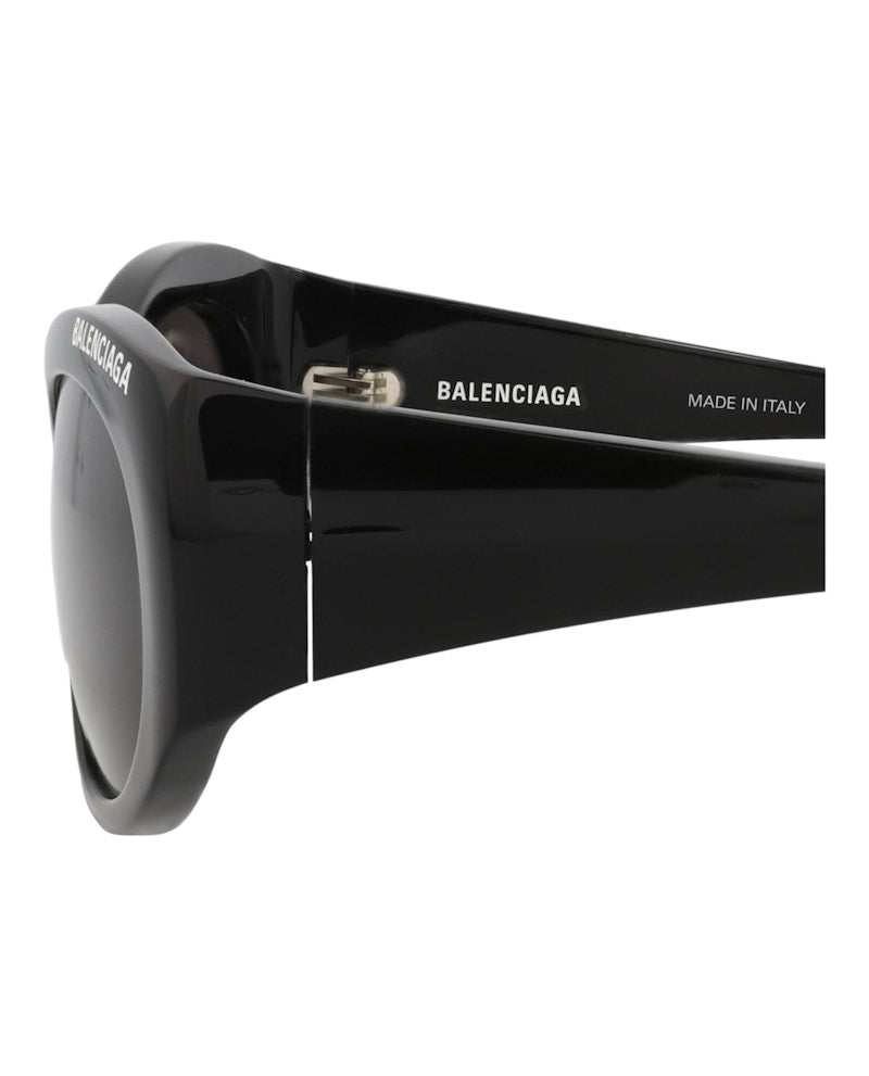 Balenciaga Round-Frame Recycled Acetate Sunglasses Black Black Grey (BB0267S-30013985-001)