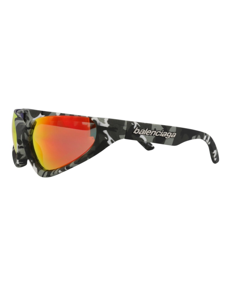 Balenciaga Shield-Frame Bio Injection Rilsan Sunglasses Grey Grey Red (BB0202S-30011954-004)