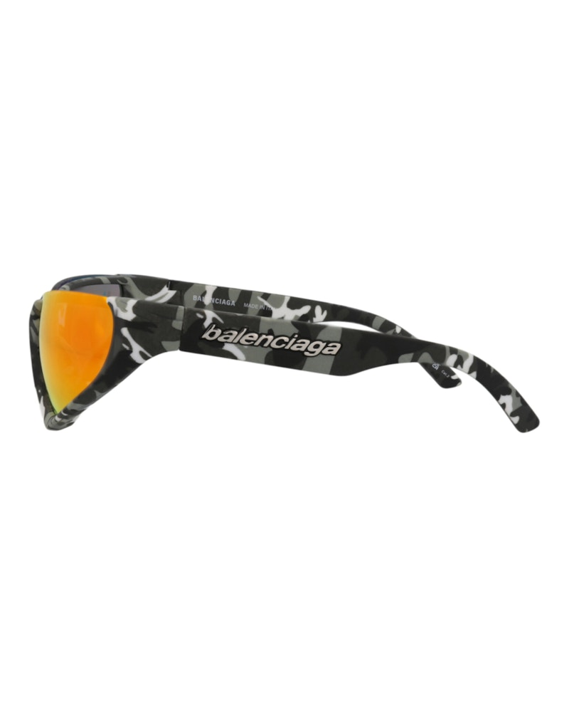 Balenciaga Shield-Frame Bio Injection Rilsan Sunglasses Grey Grey Red (BB0202S-30011954-004)