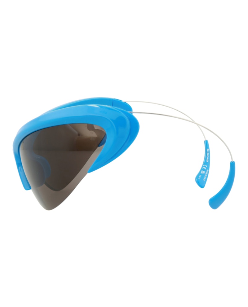 Balenciaga Shield-Frame Bio Injection Sunglasses Light/Blue/Silver/Grey (BB0232S-30013513-004)