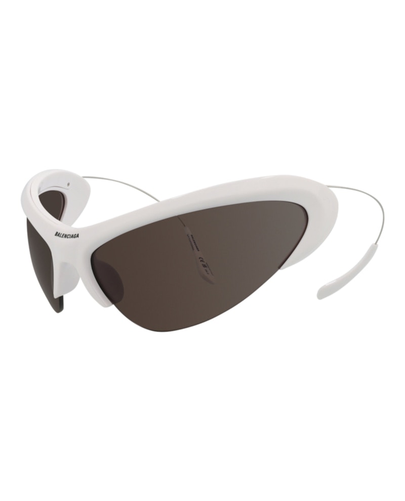 Balenciaga Shield-Frame Bio Injection Sunglasses White/Silver/Grey (BB0232S-30013513-003)