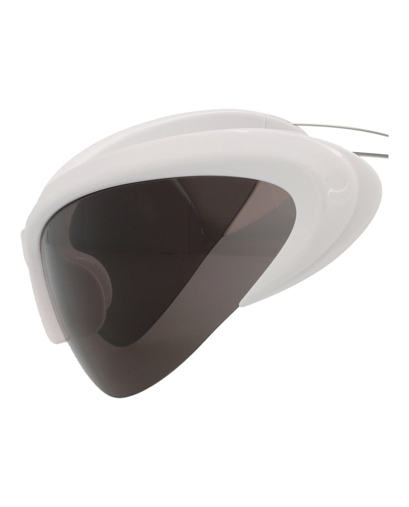 Balenciaga Shield-Frame Bio Injection Sunglasses White/Silver/Grey (BB0232S-30013513-003)