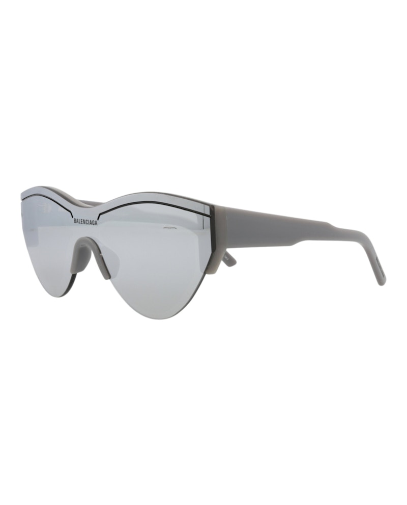 Balenciaga Shield-Frame Recycled Acetate Sunglasses Grey Grey Silver (BB0004S-30006541-012)