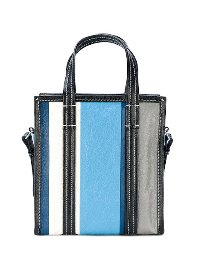 Balenciaga Shopper Bazar Striped XS Blue Grey White