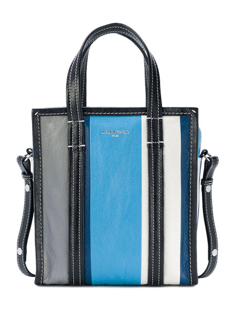 Balenciaga Shopper Bazar Striped XS Blue Grey White
