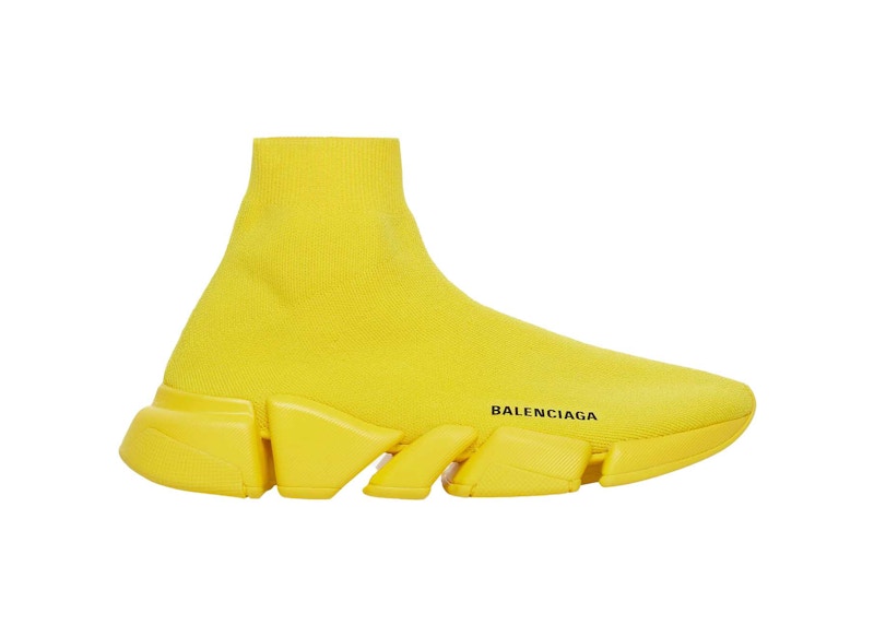 Balenciaga Speed 2.0 Monochrome Recycled Knit Yellow