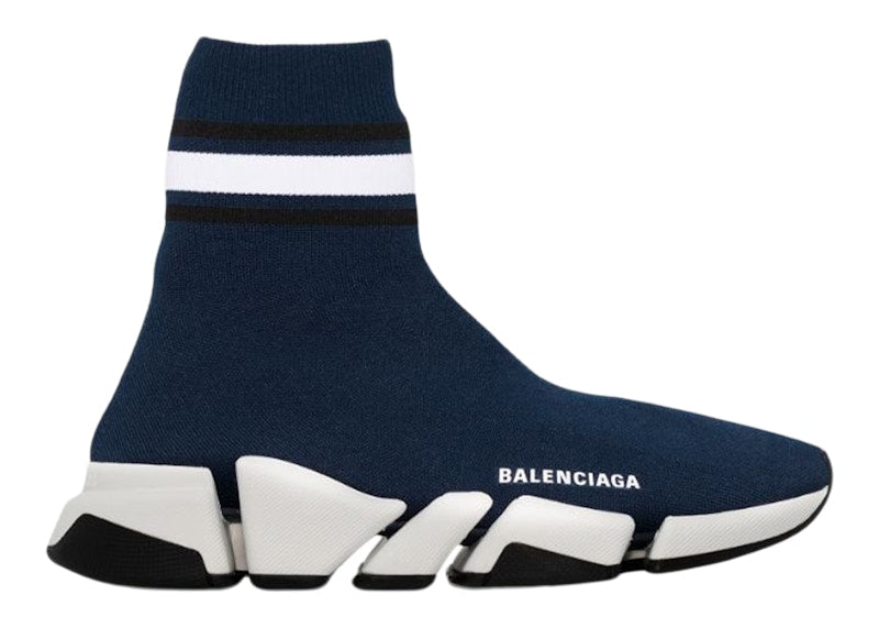 Balenciaga Speed 2.0 Striped Navy Blue Black White (Women's)