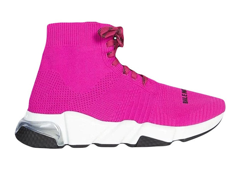 Balenciaga Speed Lace Up Magenta Clear Sole (Women's)