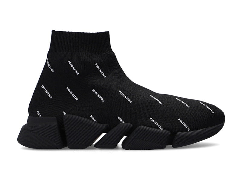 Balenciaga Speed Trainer 2.0 All Over Logo Black White (Women's)