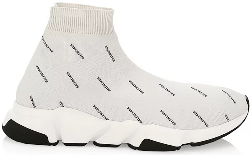 Balenciaga Speed Trainer All-Over Logo Pearl Grey
