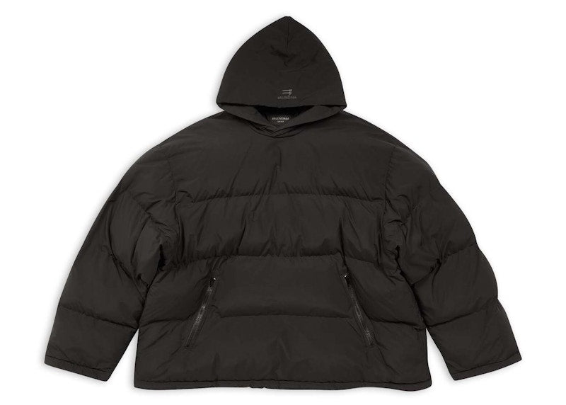 Balenciaga Sporty B Pull-Over Puffer Jacket Black