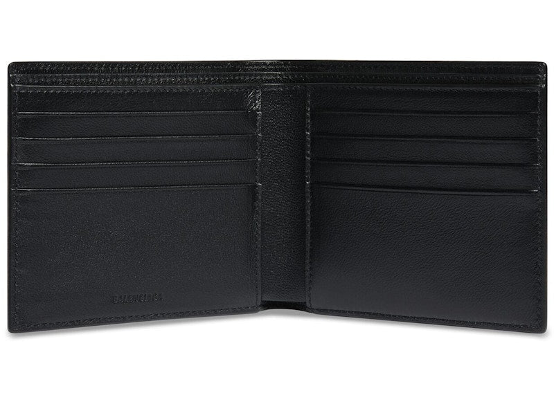 Balenciaga Square Folded Graffiti Wallet Black/White