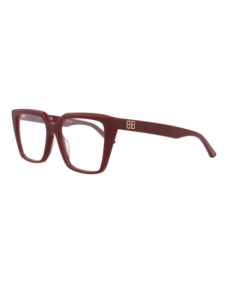 Balenciaga Square-Frame Acetate Optical Frames Burgundy Burgundy Transparent (BB0130O-30010023-006)