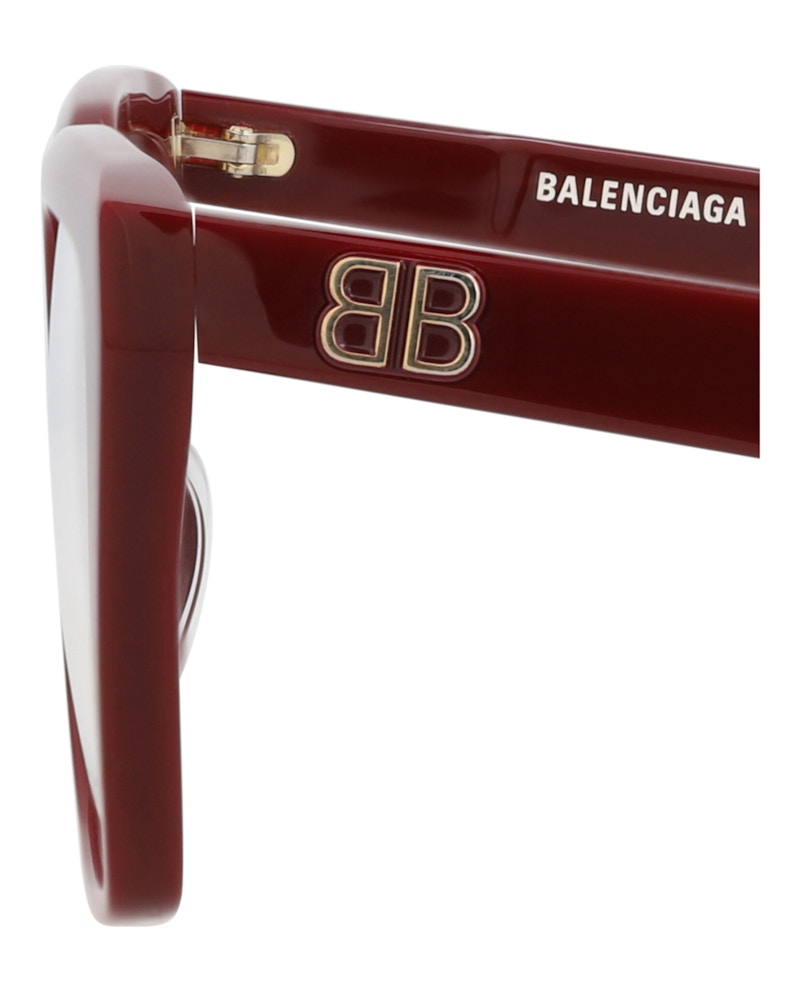 Balenciaga Square-Frame Acetate Optical Frames Burgundy Burgundy Transparent (BB0130O-30010023-006)