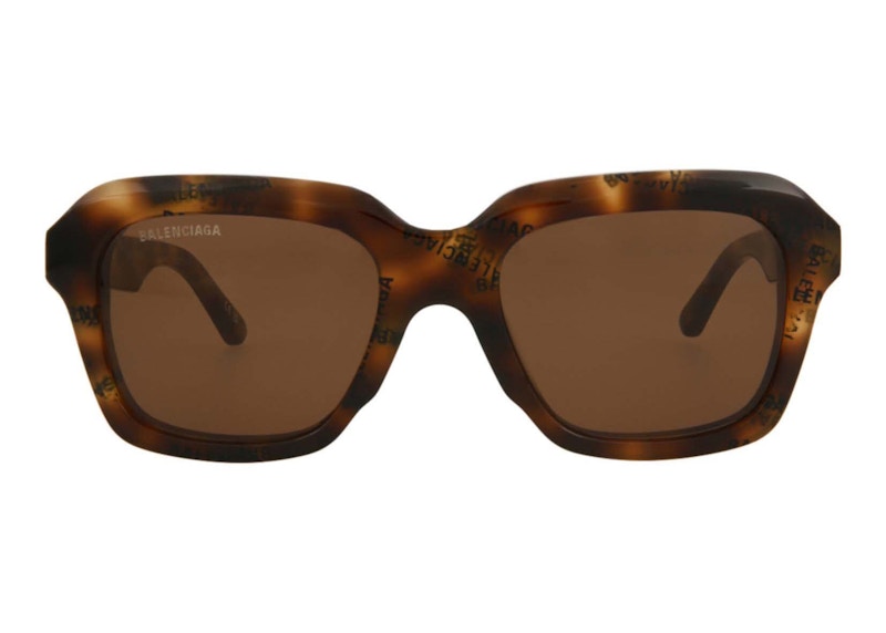Balenciaga Square-Frame Acetate Sunglasses Havana/Brown (BB0127S-30010039-004-20355)