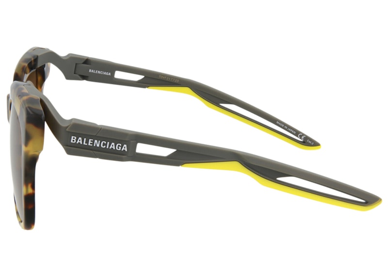 Balenciaga Square-Frame Acetate Sunglasses Havana/Grey/Brown (BB0025SA-30007768-005)