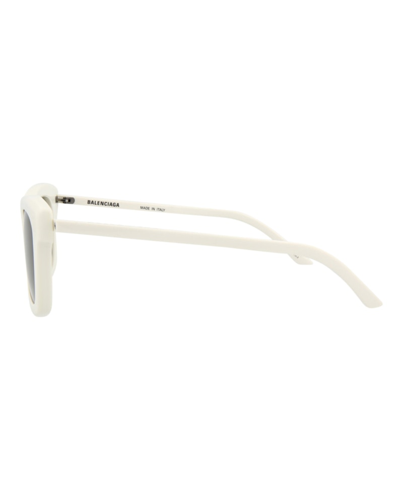 Balenciaga Square-Frame Acetate Sunglasses Ivory/Ivory/Grey (BB0161S-30011339-004)