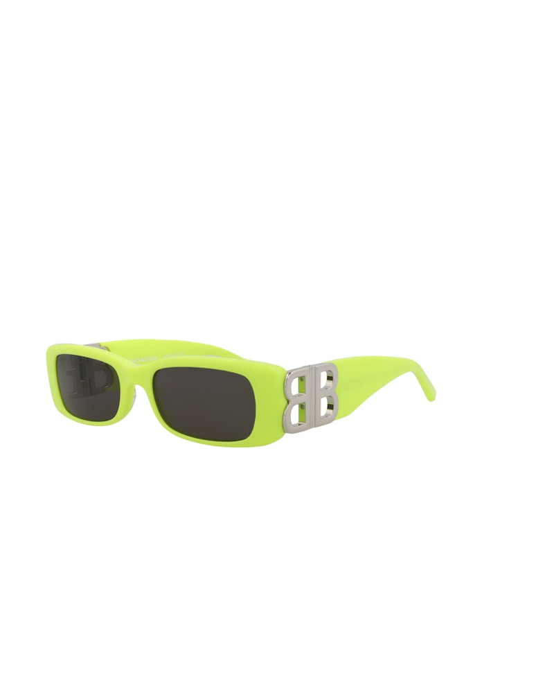 Balenciaga Square-Frame Acetate Sunglasses Yellow/Silver/Grey (BB0096S-30008871-008)