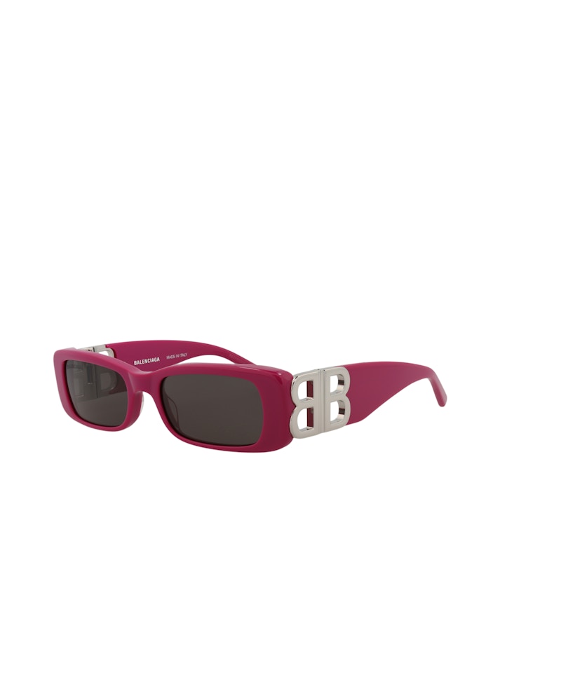 Balenciaga Square-Frame Recycled Acetate Sunglasses Fuchsia/Silver/Grey (BB0096S-30008871-016)