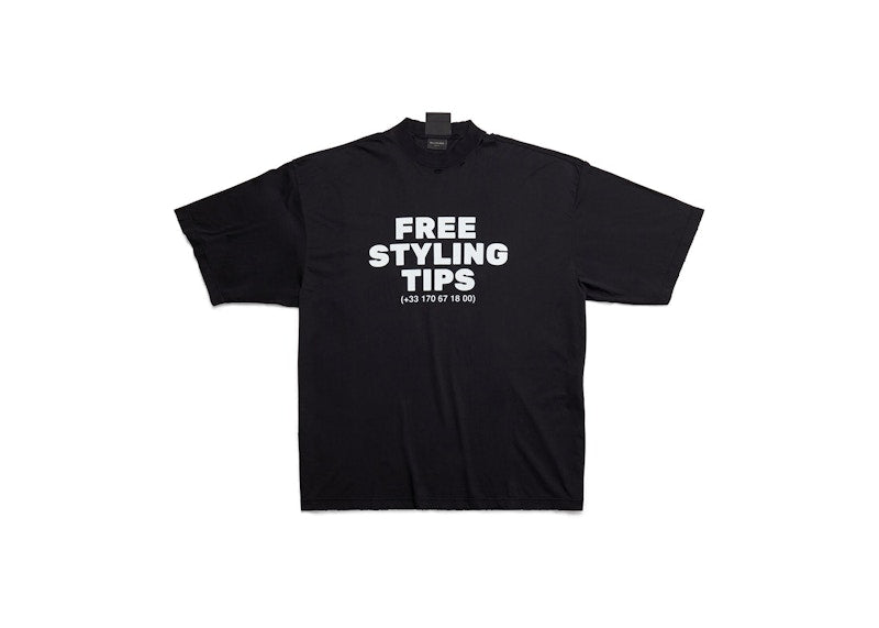 Balenciaga Styling Hotline Large Fit T-shirt Black Faded