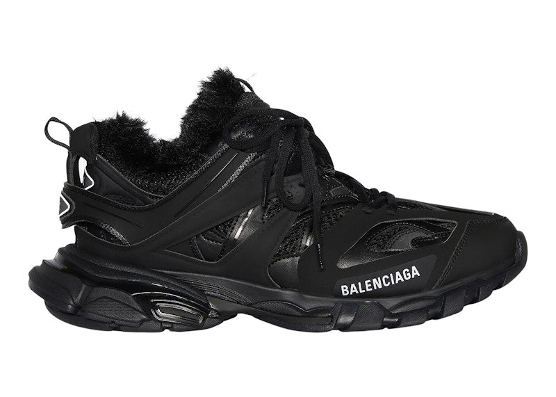 Balenciaga Track Faux Fur Black Black