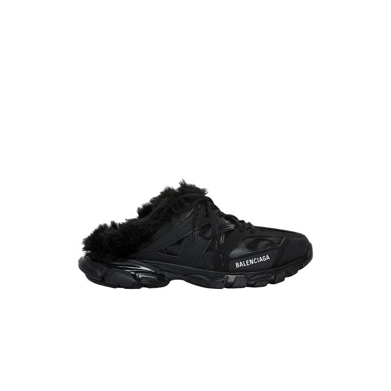 Balenciaga Track Mule Faux Fur Black