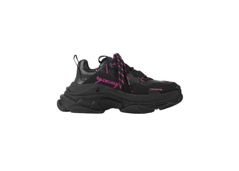 Balenciaga Triple S Allover Logo Black Pink (Women's)