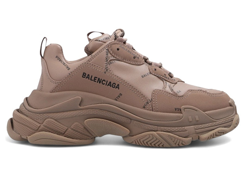 Balenciaga Triple S Allover Logo Dark Beige (Women's)