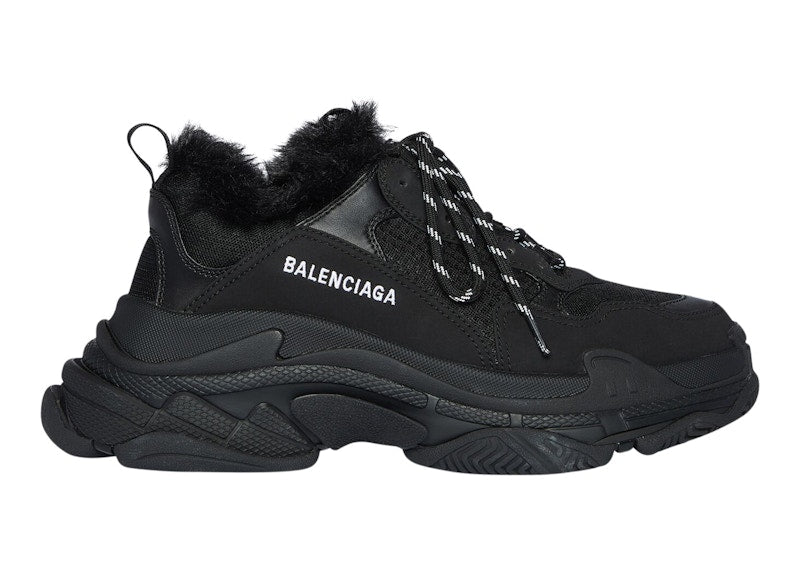Balenciaga Triple S Fake Fur Black