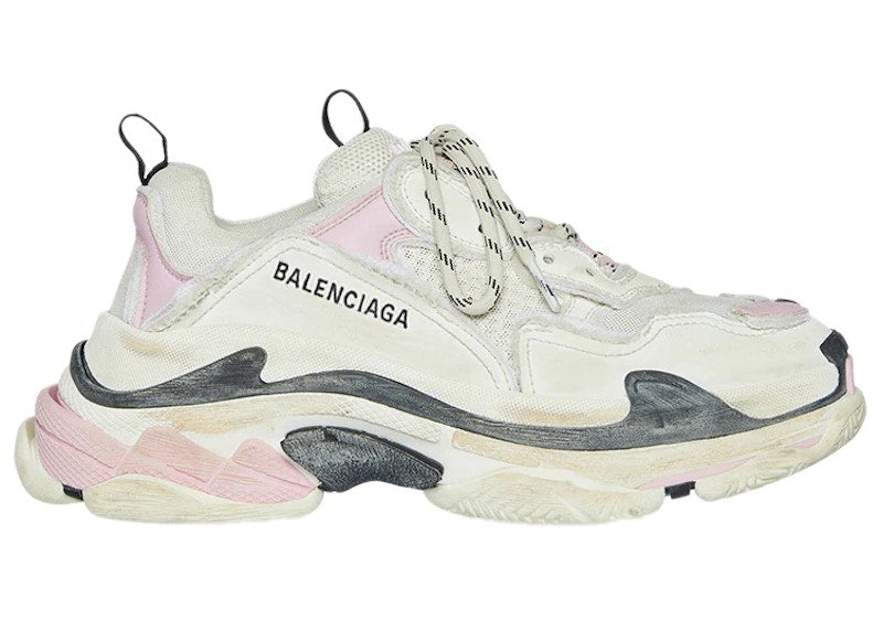 Balenciaga Triple S White Pink (Pre-Distressed) (Women's)