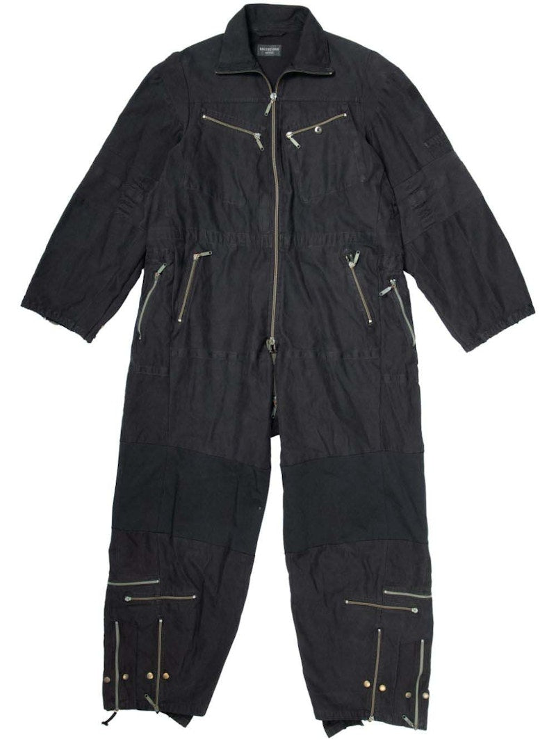 Balenciaga Upcycled Overall Jumpsuit Black
