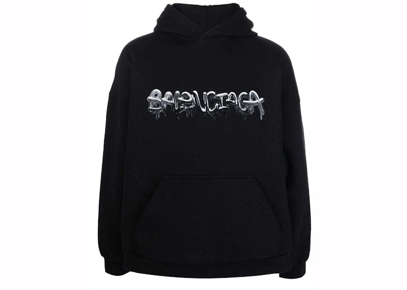 Balenciaga Wide Fit Slime Hoodie Black