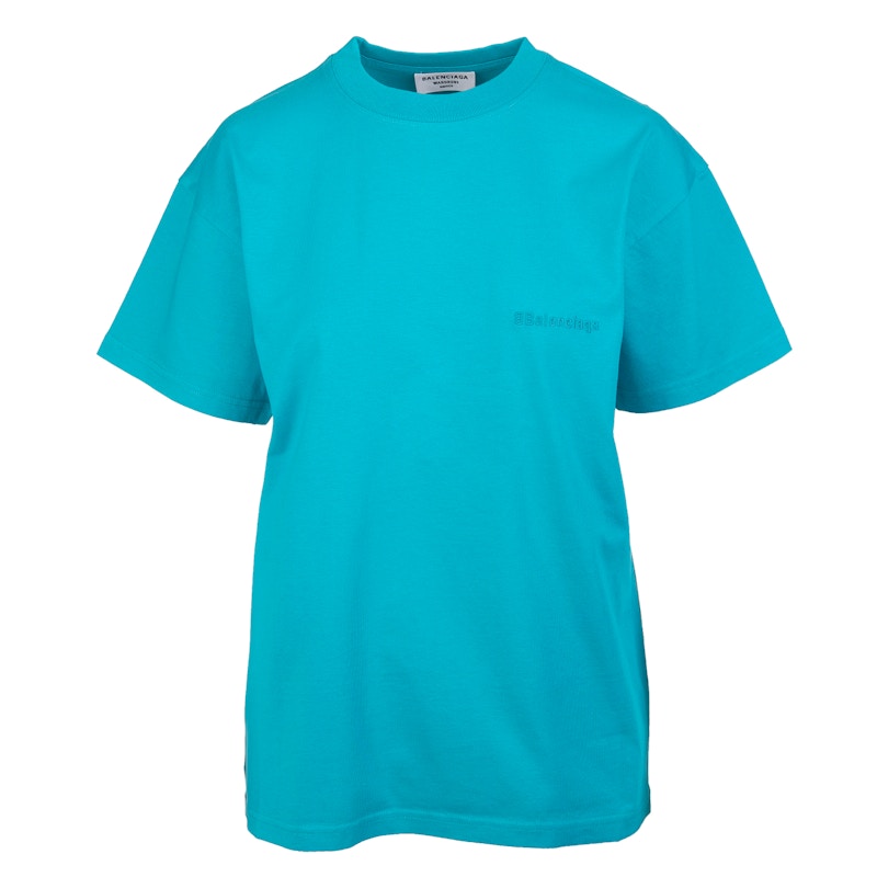 Balenciaga Wide Line T-Shirt Turquoise