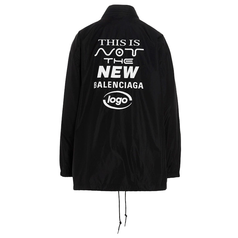 Balenciaga Women Logo Windbreaker Jacket Black