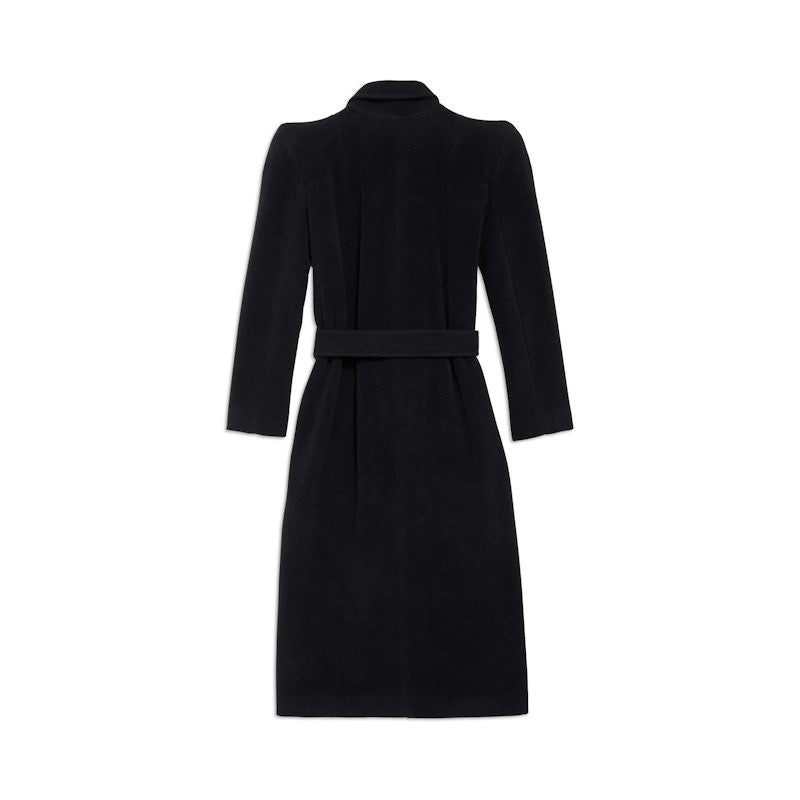 Balenciaga Women'S Round Shoulder Fitted Coat in Black Black