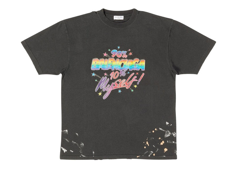 Balenciaga Women's 90/10 Large Fit Vintage T-Shirt Black/Multi