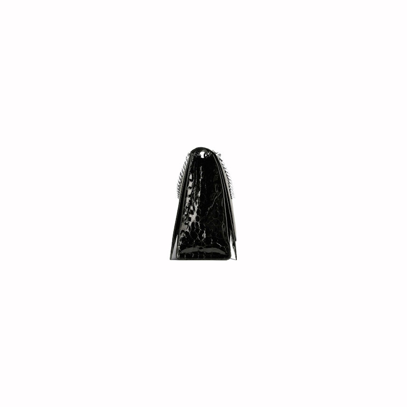Balenciaga Womens Crush Large Chain Crocodile Embossed Bag Black